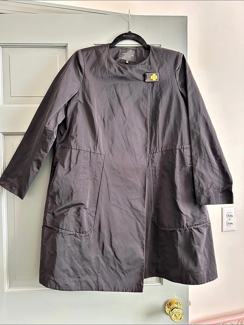 Lafayette 148 New York Black Long Coat Size 2